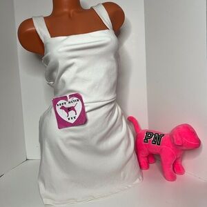 Victoria’s Secret PINK XL Ribbed Dress Skort Shorts Tennis Cotton White Mini